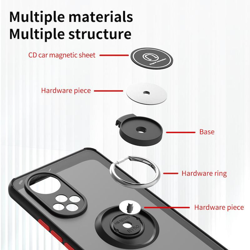 Silikon Handyhülle mit Fingerringhalter für Huawei P30 Pro P40 P20 Pro Mate 20 Honor 30 40 Nova 6 7 8 8i in Schwarz und Transparent - Bild 3