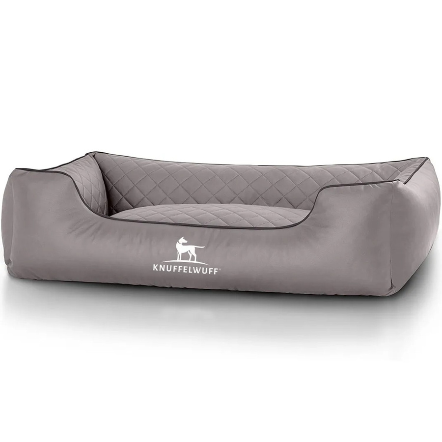 Knuffelwuff Hundebett Madison Orthopädisch aus Kunstleder mit abnehmbarem Bezug Grau XXL B: 120 cm, T: 85 cm - Bild 2