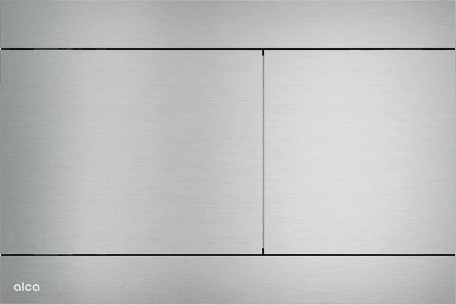 Alcadrain Betätigungsplatte FUN-INOX Dual Flush aus Edelstahl in Silber Halbmatt - Bild 1