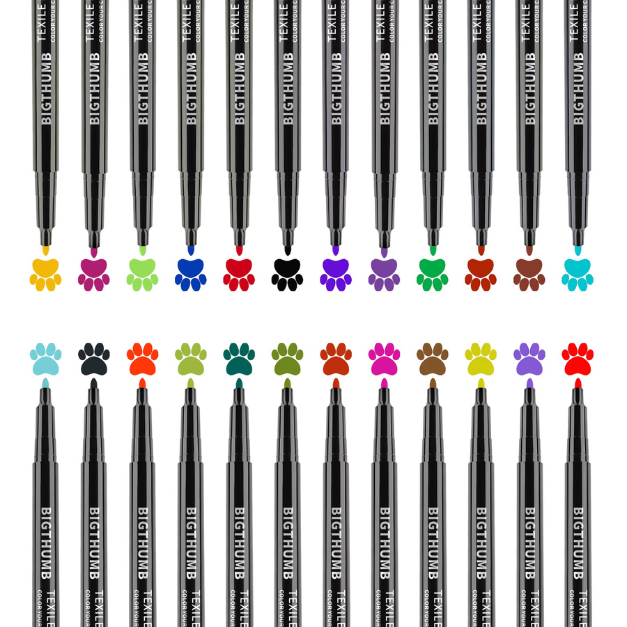 Kolorowys Stoffmarker Set mit 24 Farben, wasserfeste Textilstifte für Kleidung, T-Shirts und Canvas, maschinenwaschbar - Bild 4