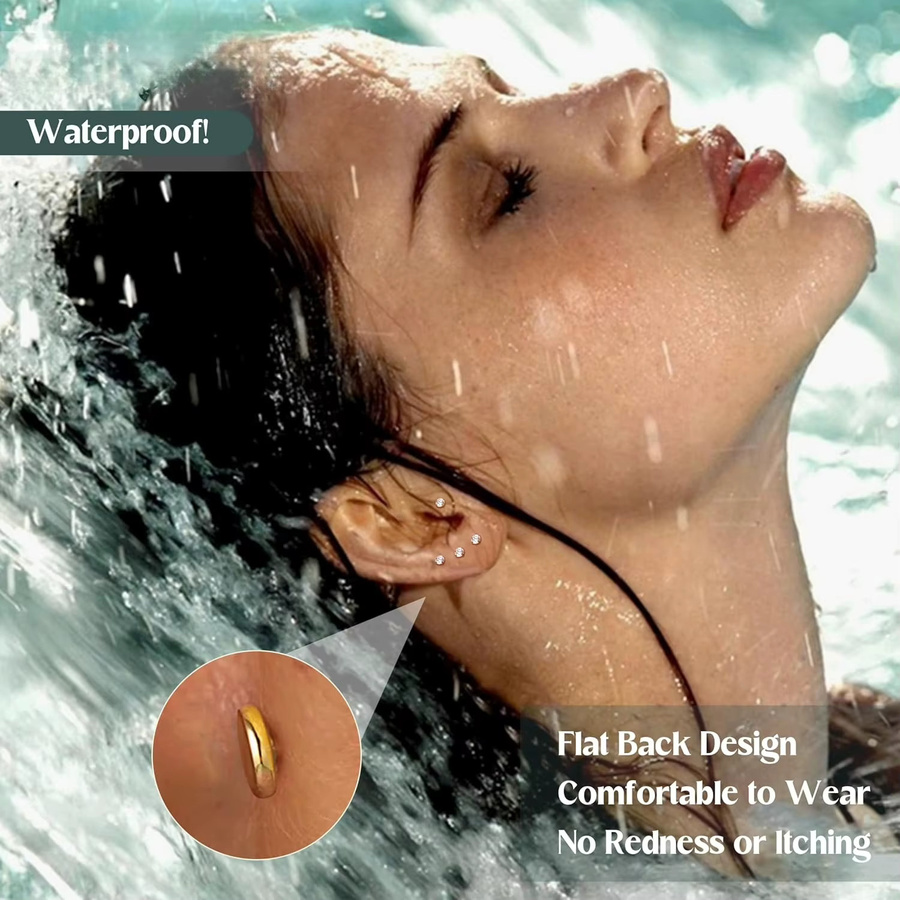 Bobisty Ohrstecker Titan, 14K Vergoldet, Unisex - Bild 4