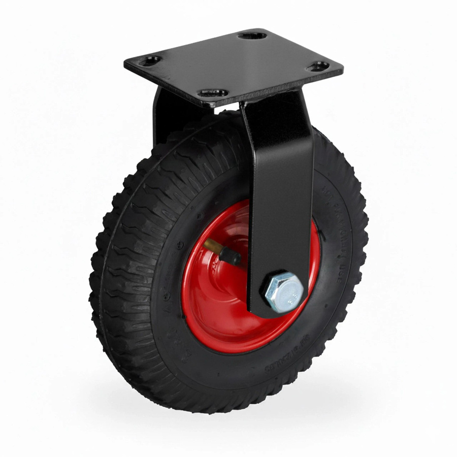 Relaxdays Bockrolle aus Stahl in Schwarz und Rot, luftbereift, Durchmesser: 25 cm, Breite: 20 cm, Tiefe: 5,7 cm - Bild 2