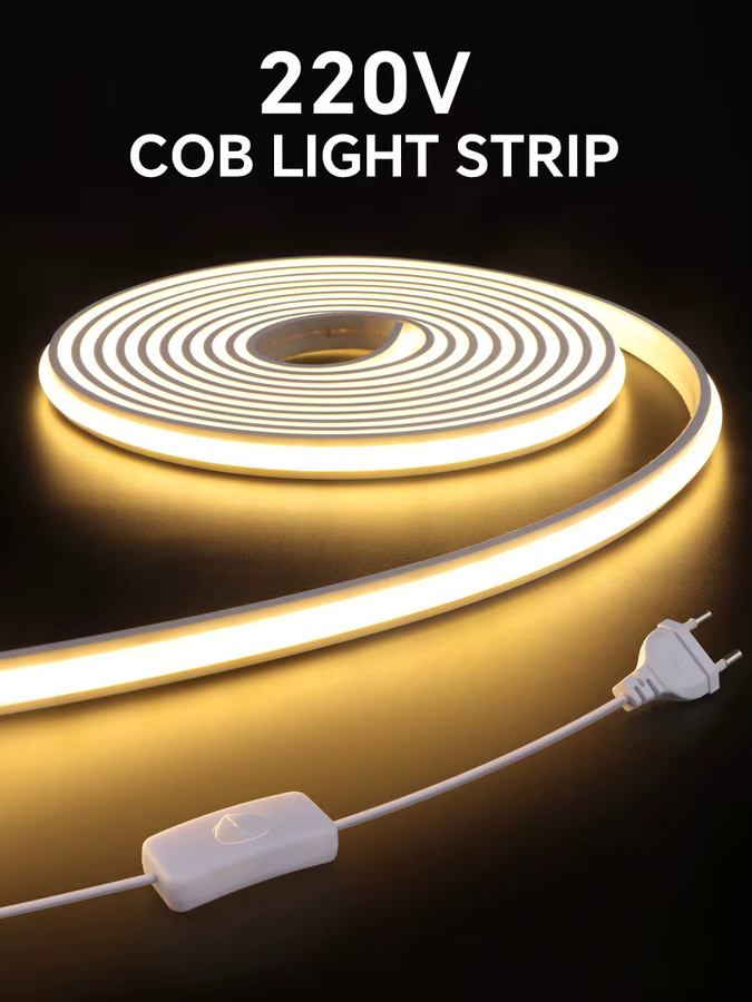 MALITAI COB LED Neonlichtstreifen aus feuerfestem Silikon, weiß, selbstklebend, 220 V - Bild 7