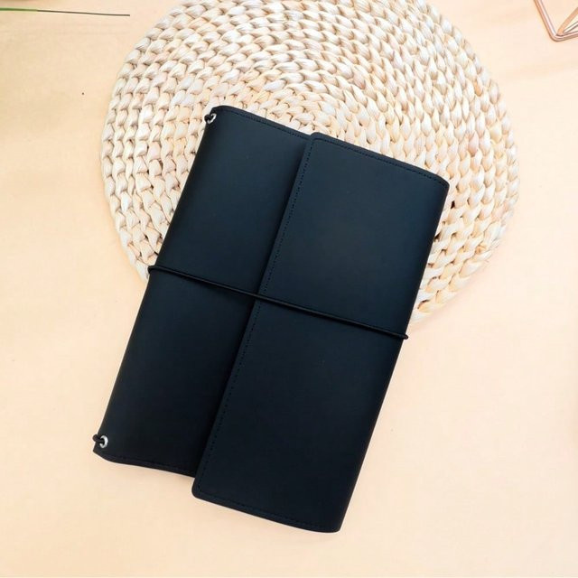 XYNN Retro Kassenbuch Aufbewahrungsmappe und Notizblock Set mit Unterschriftenfunktion, Schwarz, A5 - Bild 1