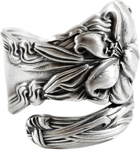 Nail Dance Ring, silber, Blumen, Damen, verstellbar - Bild 1