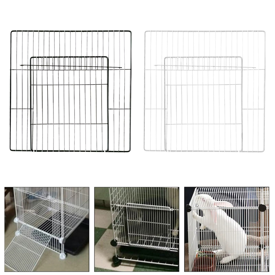 Kesoto Laufstall-Tür aus Metall als tragbare Sicherheitsbarriere für Welpen, Kaninchen und Meerschweinchen in Schwarz - Bild 2