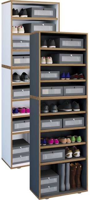 VCM Salia Holz Schuhregal mit 9 Fächern, H x B x T: 183 x 60 x 33 cm - Bild 1