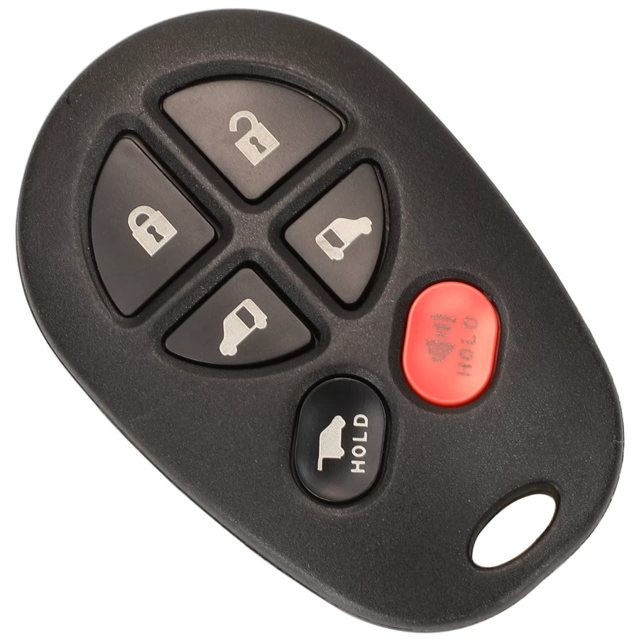 Jingyuqin Smart-Fernbedienung Autoschlüsselanhänger für Toyota Sequoia Sienna 2010–2017, 5/6 Tasten, 315 MHz, Schwarz, FCCID: GQ43VT20T - Bild 2