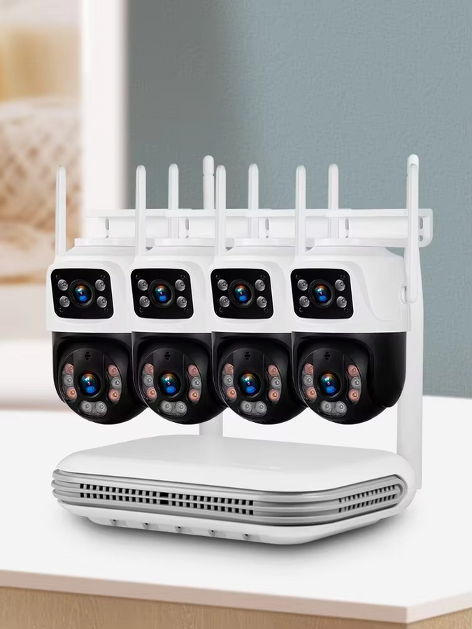 KERUI Videoüberwachungssystem 8CH NVR-Kit mit 6MP Dual-Objektiv HD PTZ WLAN IP-Sicherheitskameras, wasserdichtes drahtloses CCTV-System in Weiß - Bild 6