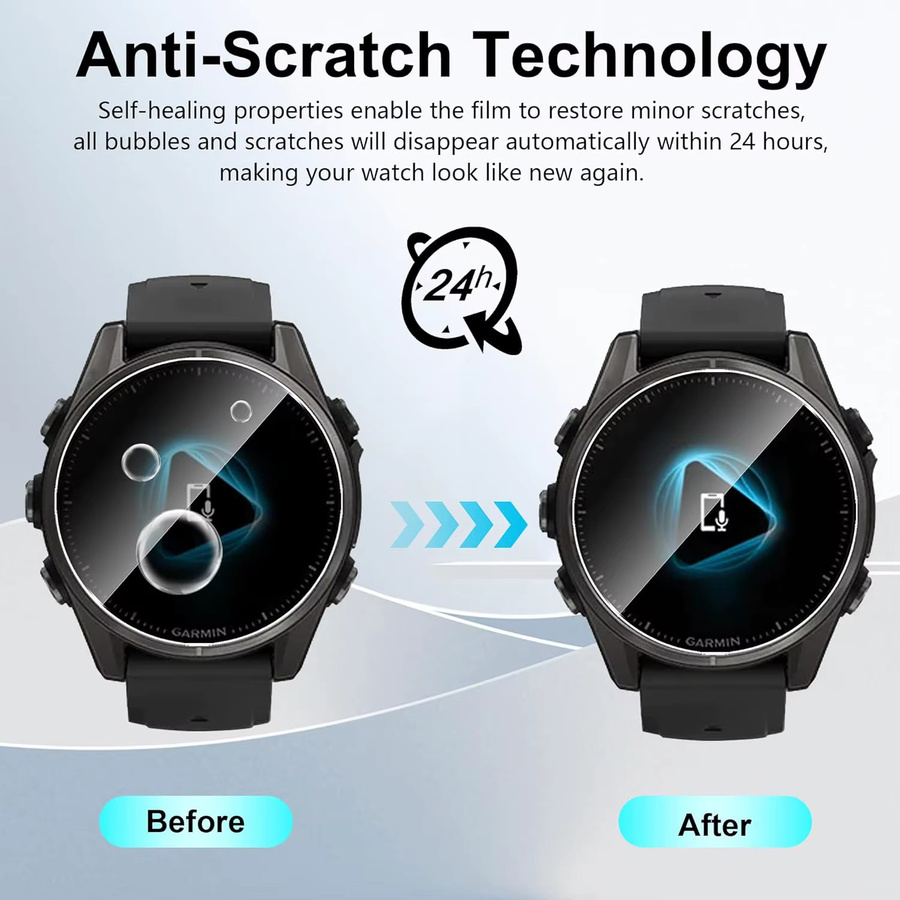 Hero Iand Schutzfilm für Garmin Fenix 8, Glas, 3 Stück, Unisex - Bild 2