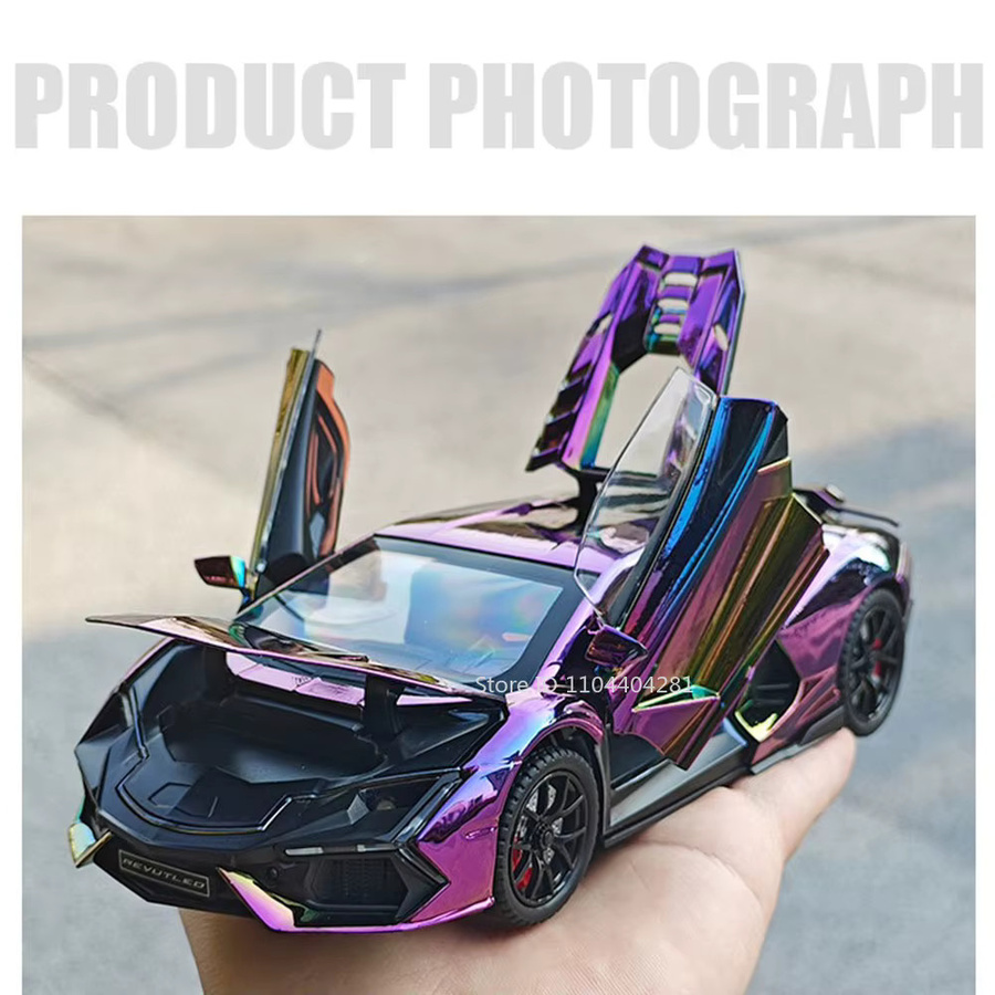 MAKEDA Lambor Revuelto Sportwagen, 1:24, Druckguss Modell, mit Licht und Sound - Bild 2