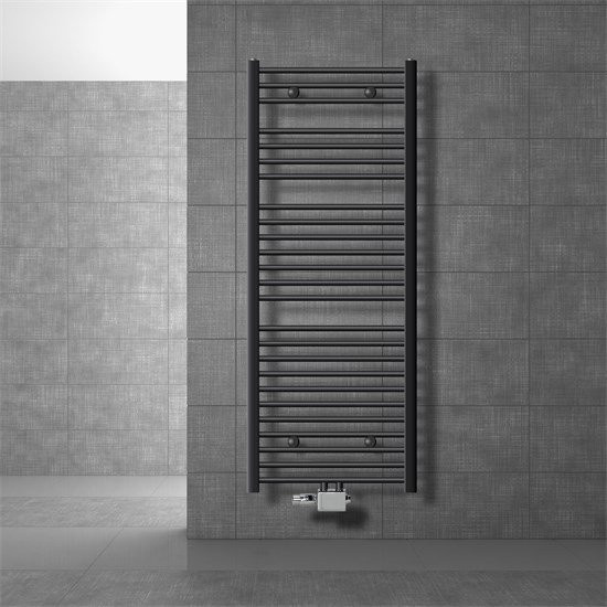 LuxeBath Badheizkörper Sahara Anthrazit gerade mit Thermostatanschluss und Wandmontage, Höhe: 150 cm, Breite: 60 cm - Bild 1