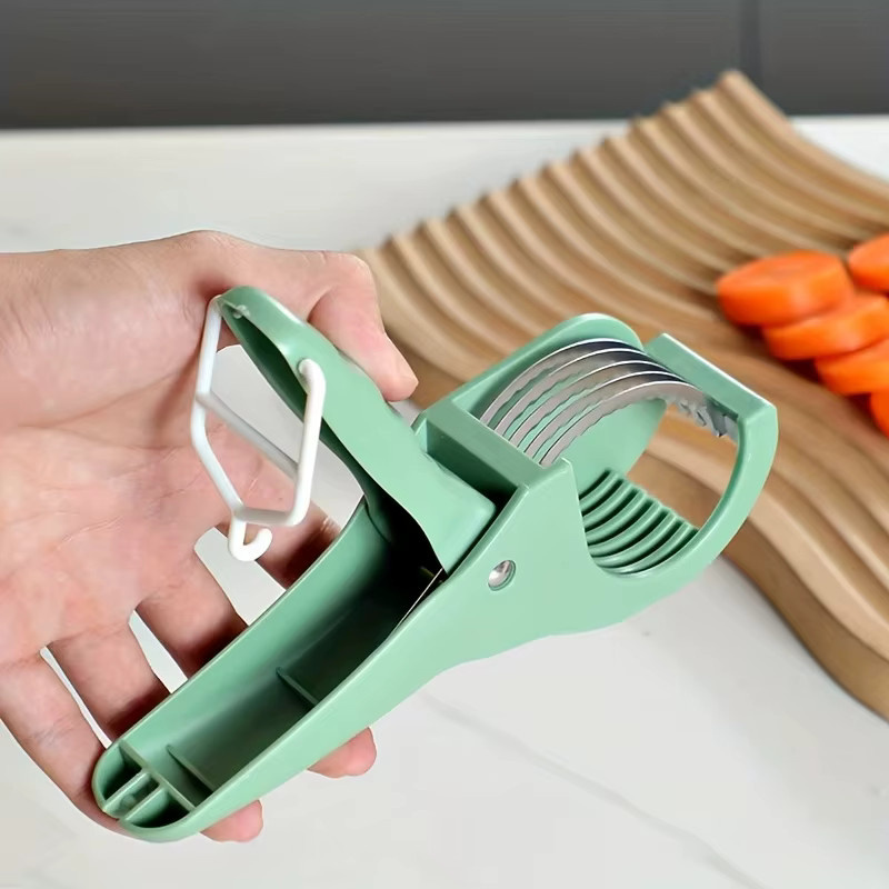 Multifunktionaler Gemüseslicer aus Edelstahl von PDQ in Grün für Obst, Gemüse und Kartoffeln - Bild 4