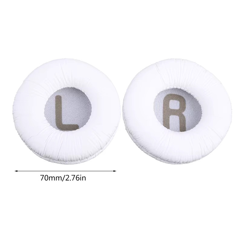 Ersatz Ohrpolster Set aus weichem Leder und Schaum für JBL 510BT, Tune 600, T450BT, T500BT und JR300BT, Farbe: Schwarz, Durchmesser: 70 mm - Bild 3