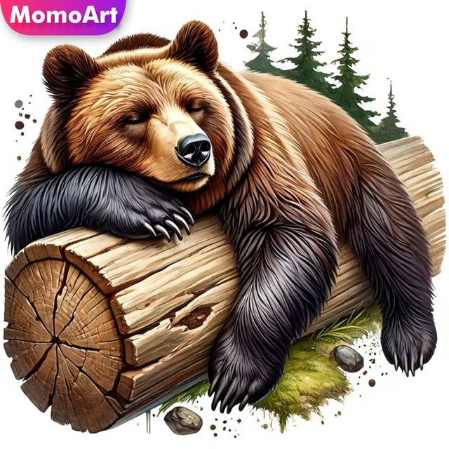 Momoart Diamant-Mosaik Bär DIY Diamantmalerei Set mit Acryl-Steinen in Mehrfarbig für Erwachsene - Bild 1