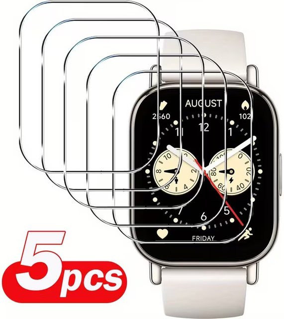 Xiaomi Displayschutzfolie aus gehärtetem Glas in Transparent für Redmi Watch 5 Active, Lite und Redmi Watch 4 - Bild 1
