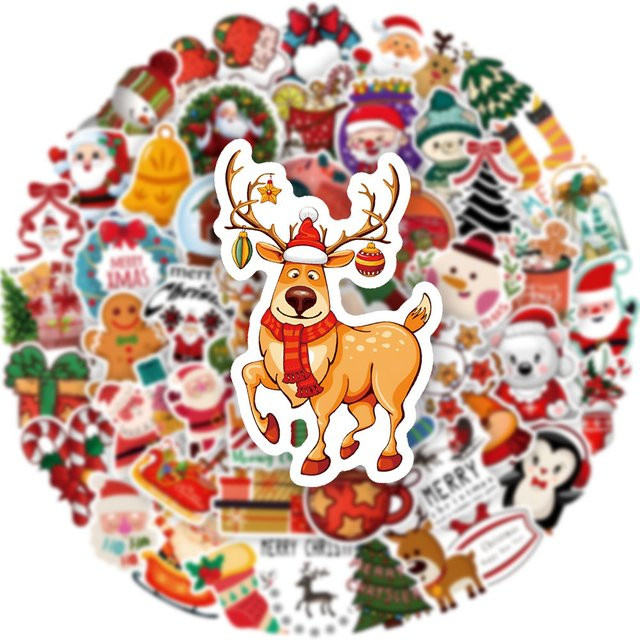 Charile Weihnachten Santa Cartoon Aufkleber, 10/30/50-teiliges Set - Bild 1