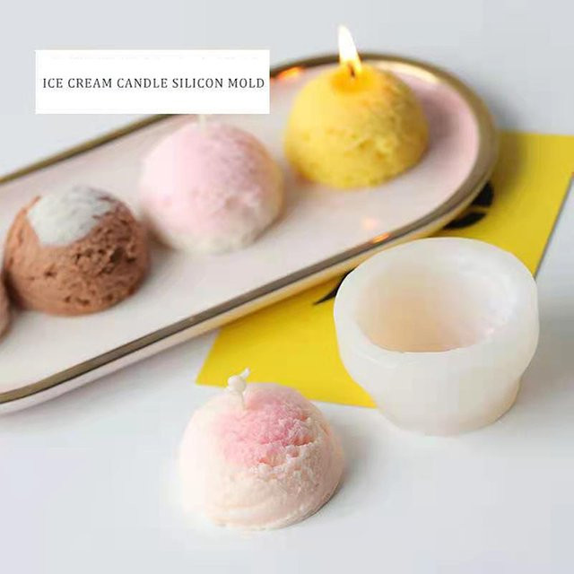 HUXUAN Silikonform Eiscreme-Kugelform für Kerzen, Seifen und Kuchen DIY - Bild 1