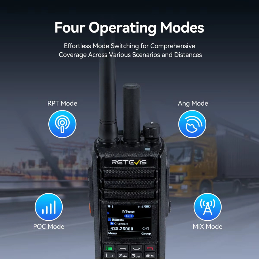 Retevis MateTalk L2 Global 4G POC Walkie Talkie Dual SIM UHF VHF Dual Mode mit Bluetooth in Schwarz - Bild 2