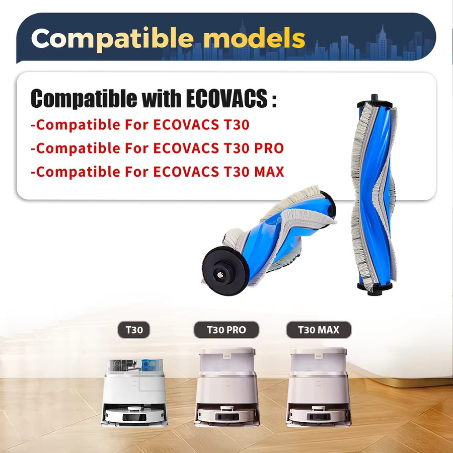 Ecovacs Ersatz-Hauptbürste in Blau für DEEBOT T30 Pro T30 Max T30S T30 Omni T30 Pro Omni T30S Combo Roboter-Staubsauger - Bild 2