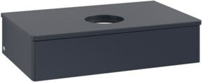 V&B Waschtischunterschrank Antao ohne Frontstruktur mit Beleuchtung, Farbe Blau lackiert, B/T/H: 80 x 50 x 19 cm - Bild 1