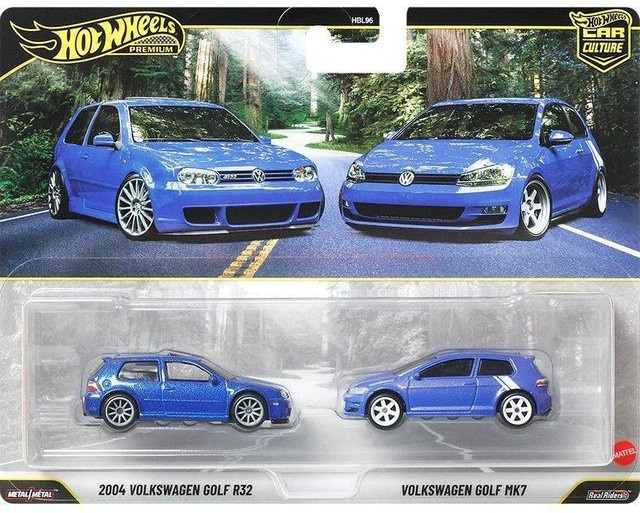 Hot Wheels Zurück in die Zukunft, Volkswagen Golf, 2er-Set, 1:64, Druckguss-Modellauto - Bild 1