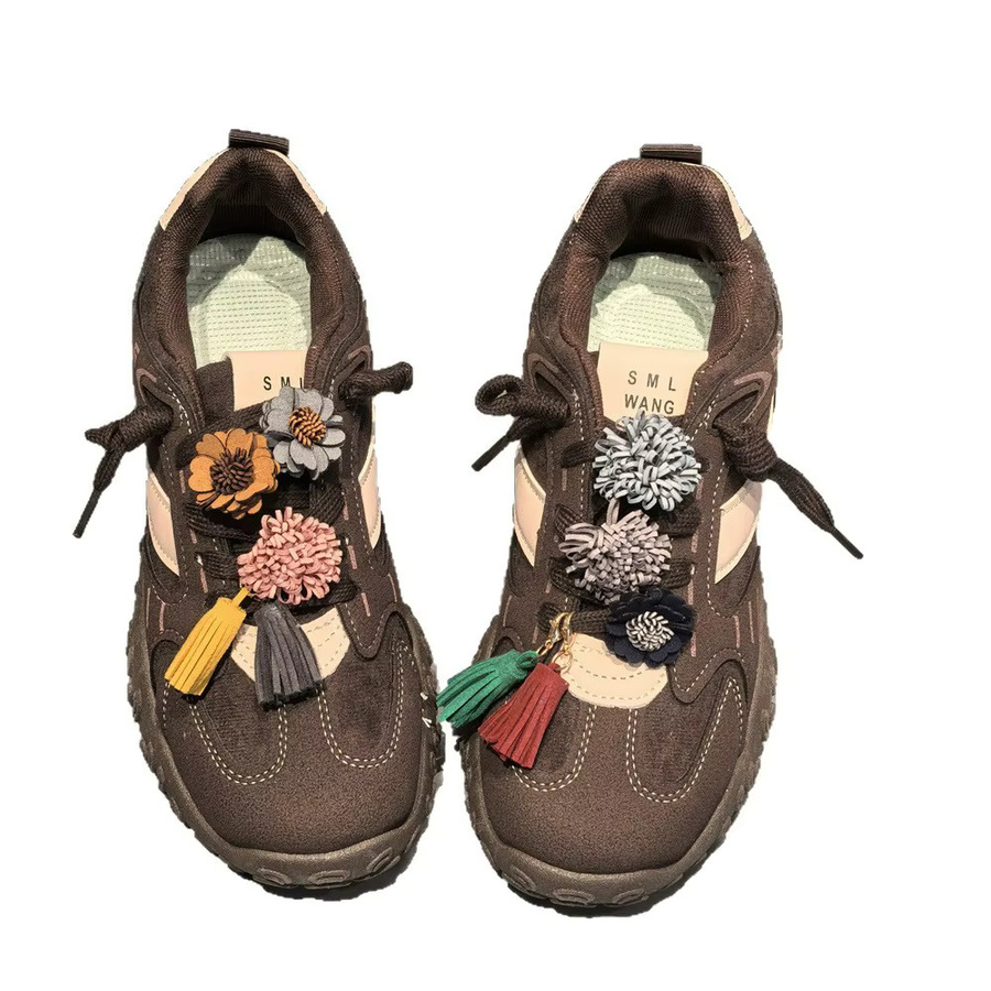 SMATLELF Schuh Charms, Quaste Anhänger, Leder, Blume - Bild 5