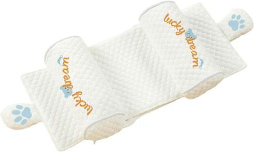 Fynn Babykopfkissen zur Formgebung für Neugeborene 0-6 Monate, atmungsaktive Kopfstütze in Himmelblau und Weiß - Bild 1