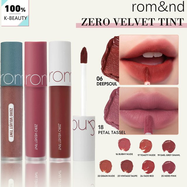rom&nd Zero Velvet Tint, Matt, Lipgloss - Bild 1