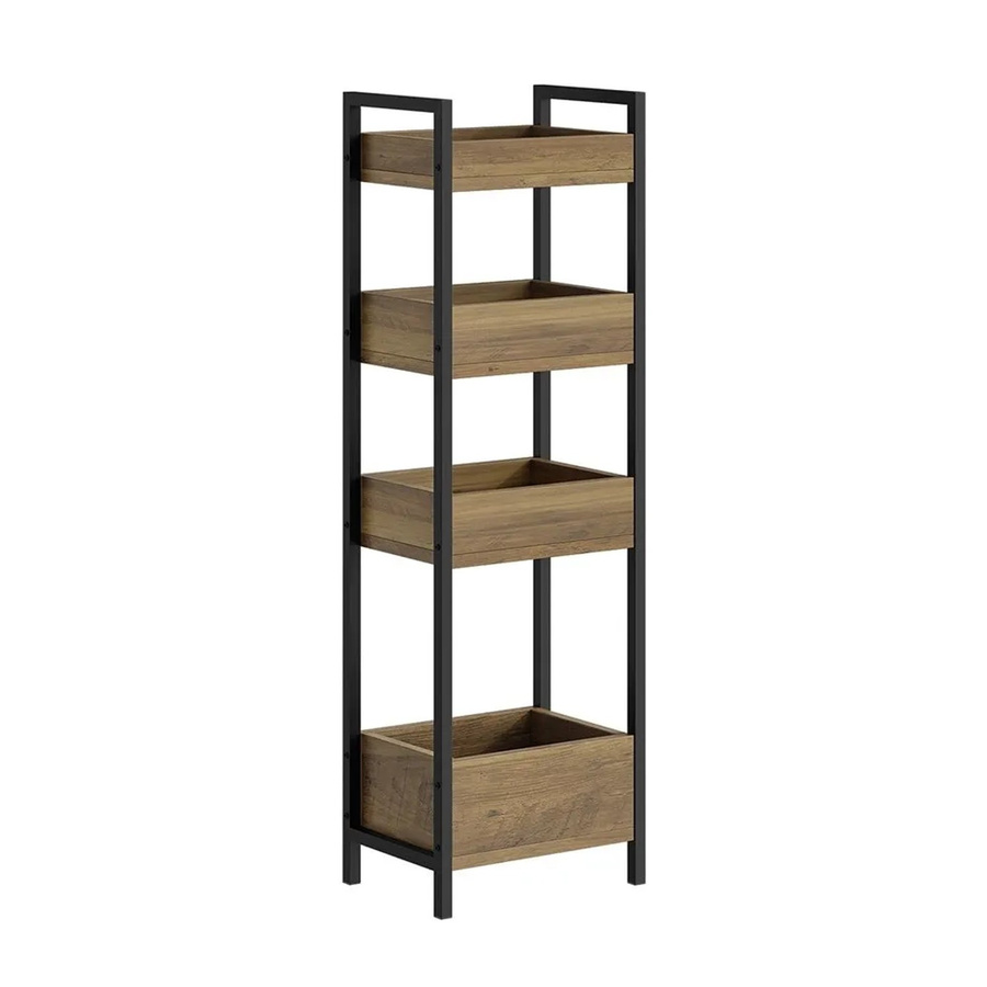 SoBuy Badregal Standregal mit 3 Ablagefächern als Nischenregal für das Badezimmer, Schwarz-braun, B/T/H: 28 x 20 x 90 cm - Bild 2