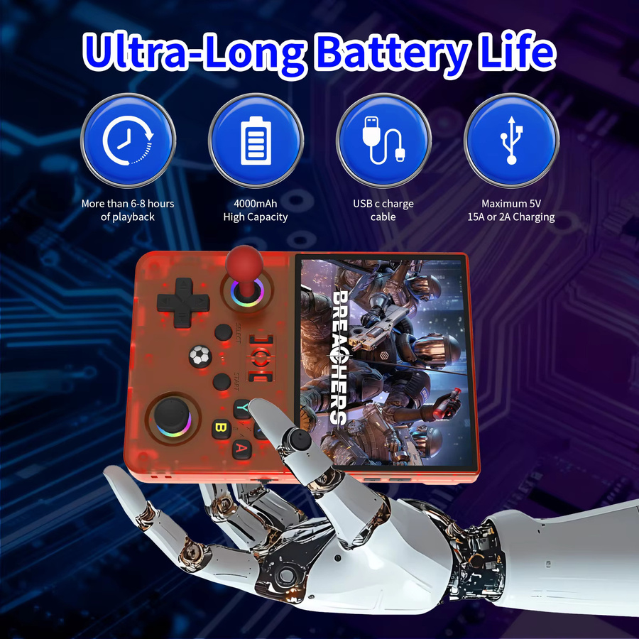 WDXSKY R36MAXII Retro Handheld-Spielkonsole mit 4,5 Zoll IPS HD-Bildschirm und Linux-System in Grün - Bild 6