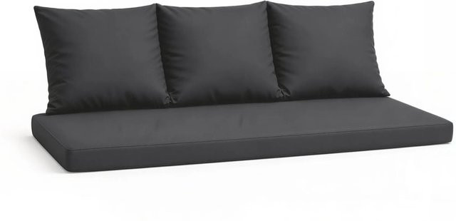 Setgarden Mix Bench Kissen Set für 3-Sitzer Bänke, Bankauflage und Kissen, Anthrazit, B/T: 150 x 60 cm und 56 x 50 x 3 cm - Bild 1