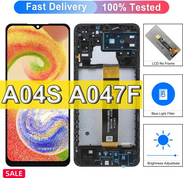 Samsung Galaxy A04s Ersatzdisplay mit LCD-Rahmen und Touch Digitizer in Schwarz, 6.5 Zoll - Bild 1