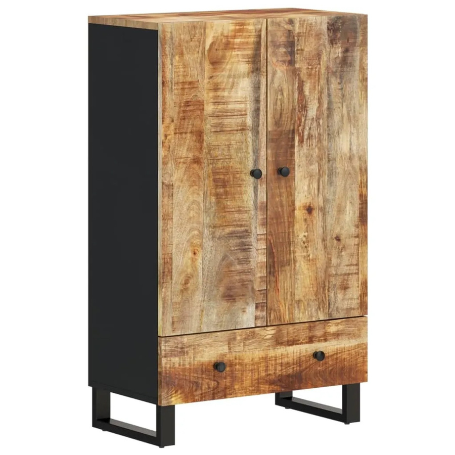 vidaXL Highboard aus Massivholz Mango und Eisen in Braun, B/T/H: 60 x 33 x 100 cm - Bild 2