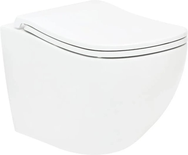 Swiss Aqua Technologies Wand-WC mit Wirbelspülung und SoftClose WC-Sitz in Weiß, B: 36 cm, T: 52 cm - Bild 1
