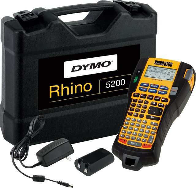 Dymo Rhino 5200 Etikettendrucker mit stabilem Hartschalenkoffer in Gelb für UK/HK Layout - Bild 2