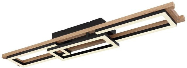 GLOBO LED Pendelleuchte Schwarz Holzoptik dimmbar mit Fernbedienung B/H/L: 13,5 x 11 x 110 cm - Bild 1