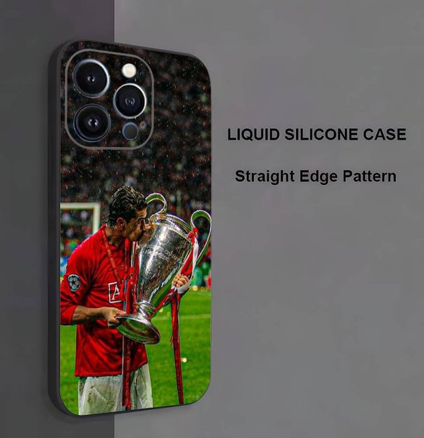 Handyhülle Fußballstar R-Ronaldo-ES-7 aus weichem Silikon für iPhone 17, 16, 15, 14, 13, 12, 11, Pro Max, XS, X, XR, SE, Mini, 8, 7 in Schwarz und Multicolour - Bild 1