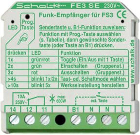 Schalk Funk-Empfängerschalter 1-Kanal UP, Weiß, 230V AC - Bild 1