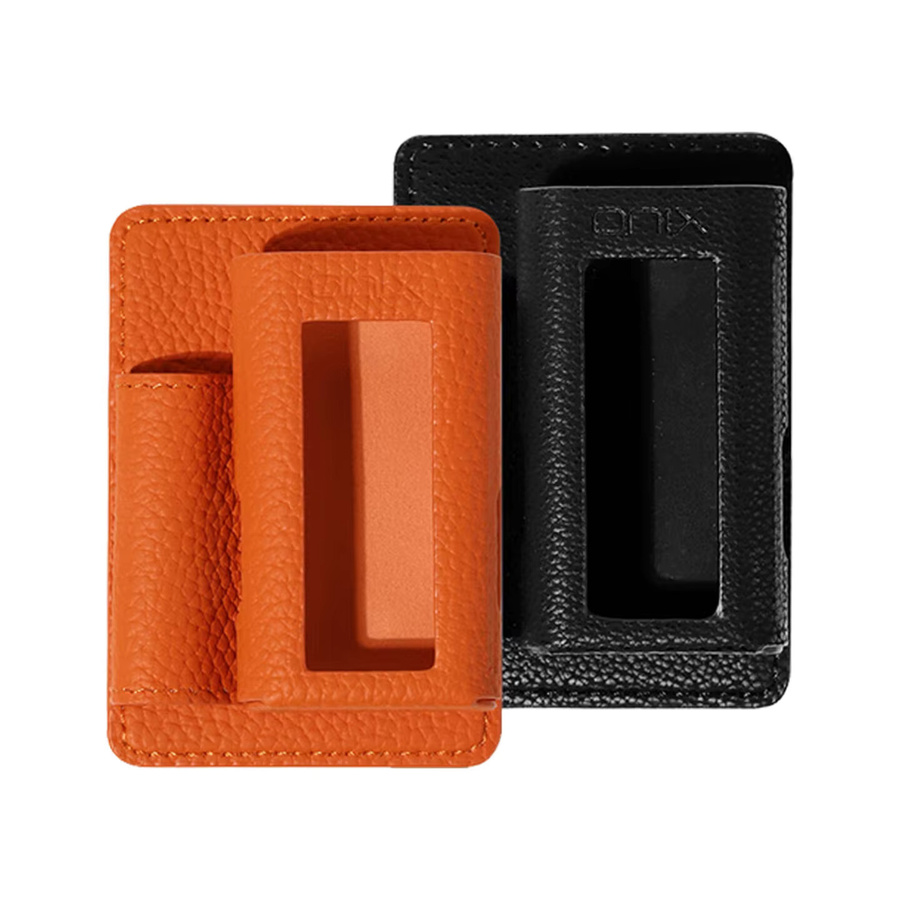 Magnetische Lederhülle für Shanling & Onix Xi2 Beta DAC AMP in Schwarz und Orange - Bild 1
