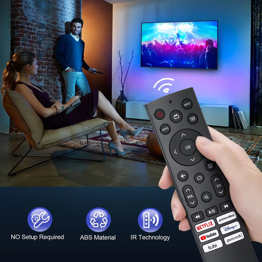 Ersatzfernbedienung Hisense ERF3A90 in Schwarz für Android, Laser und VIDAA UHD 4K ULED Google TVs - Bild 2