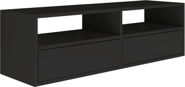 Selsey TV-Hängeboard Framme in Schwarz mit offenen Ablagen, Breite: 100 cm - Bild 1