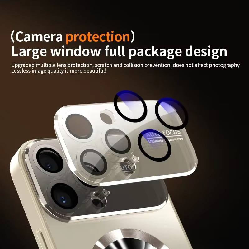 EIENACOCO Titan-Style Matte Handyhülle für iPhone 17 16 15 14 Plus 13 12 Pro Max mit MagSafe und Glaslinsen-Kameraschutz in Grau - Bild 3