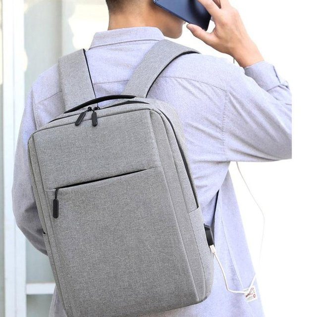 Wasserdichter Business-Laptop-Rucksack von Weft mit USB-C-Ladeanschluss für 16 Zoll in Grau - Bild 1