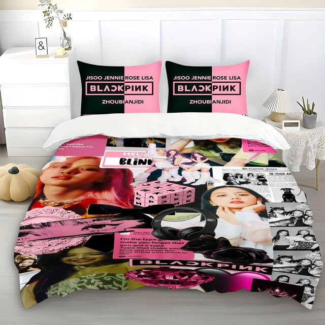 Paslu Bettwäsche Set Anime Koreanische Girlgroup Idole LISA ROSE JENNY JISOO Multicolor, Breite: 140 cm, Höhe: 210 cm - Bild 1