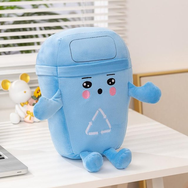 Binchi Fitness Kawaii Mülltrennung Mülleimer, Plüschtier, Blau, ab 14 Jahre - Bild 1