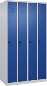 C+P Spind Classic PLUS Garderobenschrank mit 4 Abteilen, Sicherheits-Drehriegel und 3 Garderobenhaken, Höhe: 185 cm, Breite: 100 cm, Tiefe: 50 cm - Bild 1