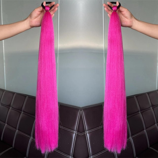 Wucifang Jewelry Pferdeschwanz-Haarteil, synthetisch, pink, Damen - Bild 1