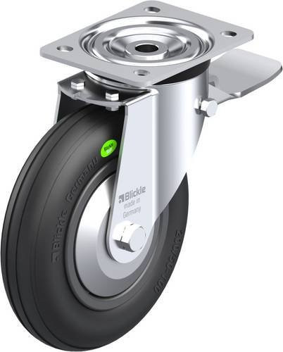 Blickle Lenkrolle L-VWPP 200G-ST-FA mit Feststeller in Schwarz und Silber, Rad-Durchmesser: 20 cm, Tragfähigkeit: 100 kg - Bild 1