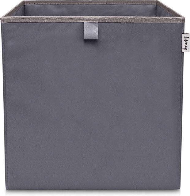 Lifeney Aufbewahrungsbox aus Stoff, grau, B/T/H: 33 x 33 x 33 cm - Bild 1